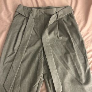 Zara Grey Tie Belt Trousers